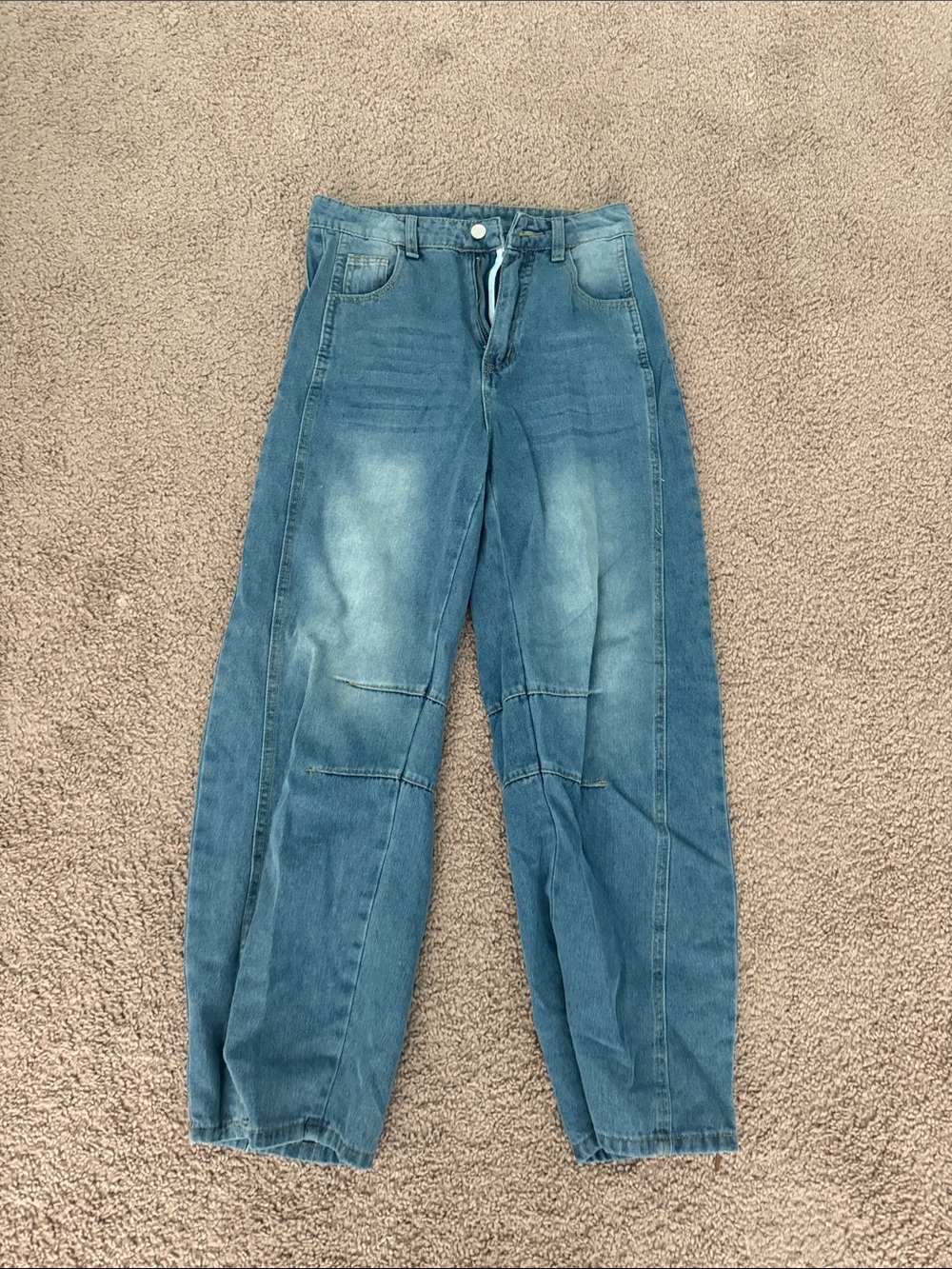 Source Unknown Light Blue Panelled High-Rise Jeans
